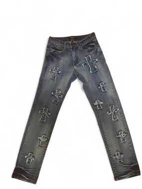 Men's cross patterned Jeans